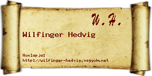 Wilfinger Hedvig névjegykártya